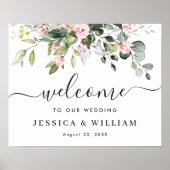 Elegant Waterverf Eucalyptus Weddenschap Welkomstb Poster (Voorkant)