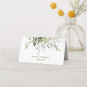 Elegant Waterverf Eucalyptus Weddenschappen Table Plaatskaartje (Achterkant)