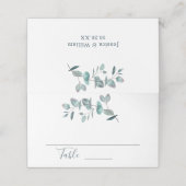 Elegant Waterverf Eucalyptus Weddenschappen Table Plaatskaartje (Buitenkant ongevouwen)