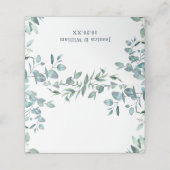 Elegant Waterverf Eucalyptus Weddenschappen Table Plaatskaartje (Buitenkant ongevouwen)