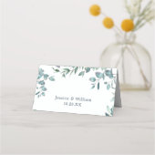 Elegant Waterverf Eucalyptus Weddenschappen Table Plaatskaartje (Achterkant)