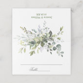Elegant Waterverf Eucalyptus Weddenschappen Table Plaatskaartje (Buitenkant ongevouwen)