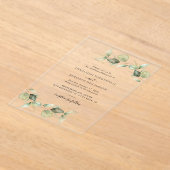 Elegant Waterverf Eucalyptus Wedding Acryl Uitnodigingen (Laagn)