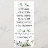 Elegant Waterverf Eucalyptus Wedding Ceremonie Programmakaart (Achterkant)