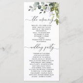 Elegant Waterverf Eucalyptus Wedding Ceremony Pro Programmakaart (Achterkant)