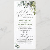 Elegant Waterverf Eucalyptus Wedding Ceremony Pro Programmakaart (Voorkant)