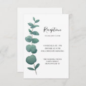 Elegant Waterverf Eucalyptus Wedding Informatiekaartje (Voorkant / Achterkant)