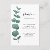 Elegant Waterverf Eucalyptus Wedding Informatiekaartje (Voorkant)