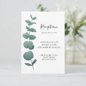 Elegant Waterverf Eucalyptus Wedding Informatiekaartje (Staand voorkant)
