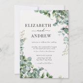 Elegant Waterverf Eucalyptus Wedding Kaart (Voorkant)
