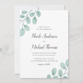 Elegant Waterverf Eucalyptus Wedding Kaart (Voorkant)