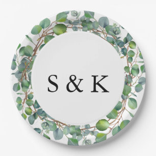 Elegant Waterverf Eucalyptus Wedding Papieren Bordje