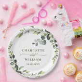 Elegant Waterverf Eucalyptus Wedding Papieren Bordje (Feest)