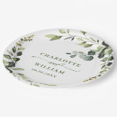 Elegant Waterverf Eucalyptus Wedding Papieren Bordje (Gekanteld)