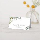 Elegant Waterverf Eucalyptus Wedding Plaatskaartje (Achterkant)