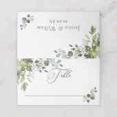 Elegant Waterverf Eucalyptus Wedding Plaatskaartje (Buitenkant ongevouwen)