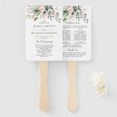 Elegant Waterverf Eucalyptus Wedding Program Hand Handwaaier (Voorkant en achterkant)