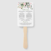 Elegant Waterverf Eucalyptus Wedding Program Hand Handwaaier (Achterkant)