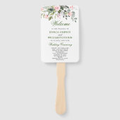 Elegant Waterverf Eucalyptus Wedding Program Hand Handwaaier (Voorkant)