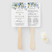 Elegant Waterverf Eucalyptus Wedding Program Hand Handwaaier (Voorkant en achterkant)
