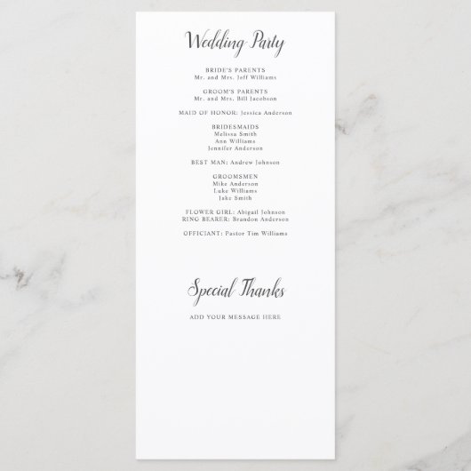 Elegant Waterverf Eucalyptus Wedding Programmakaart (Achterkant)