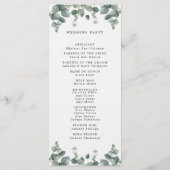 Elegant Waterverf Eucalyptus Wedding Programmakaart (Achterkant)