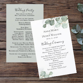 Elegant Waterverf Eucalyptus Wedding Programme
