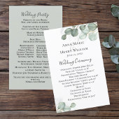 Elegant Waterverf Eucalyptus Wedding Programme