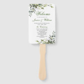 Elegant Waterverf Eucalyptus Wedding Programme Handwaaier (Voorkant)