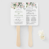 Elegant Waterverf Eucalyptus Wedding Programme Handwaaier (Voorkant en achterkant)