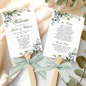 Elegant Waterverf Eucalyptus Wedding Programme Handwaaier