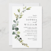 Elegant Waterverf Eucalyptus Wedding QR code Kaart (Voorkant)