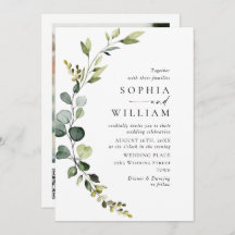 Elegant Waterverf Eucalyptus Wedding QR code