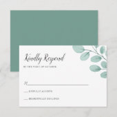 Elegant Waterverf Eucalyptus Wedding RSVP Kaartje (Voorkant / Achterkant)