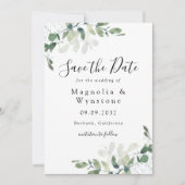 Elegant Waterverf Eucalyptus Wedding Save The Date (Voorkant)