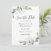 Elegant Waterverf Eucalyptus Wedding Save The Date (Staand voorkant)