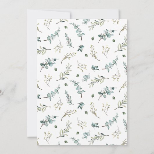 Elegant Waterverf Eucalyptus Wreath Wedding Kaart (Achterkant)