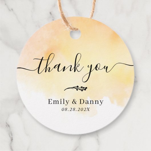 Elegant Waterverf Fall Wedding Welcome Bag Bedankjes Labels (Achterkant)