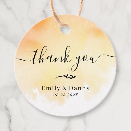 Elegant Waterverf Fall Wedding Welcome Bag Bedankjes Labels (Voorkant)