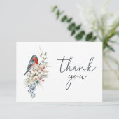 Elegant Waterverf Feestelijk Kerstboeket Bedankkaart (Staand voorkant)