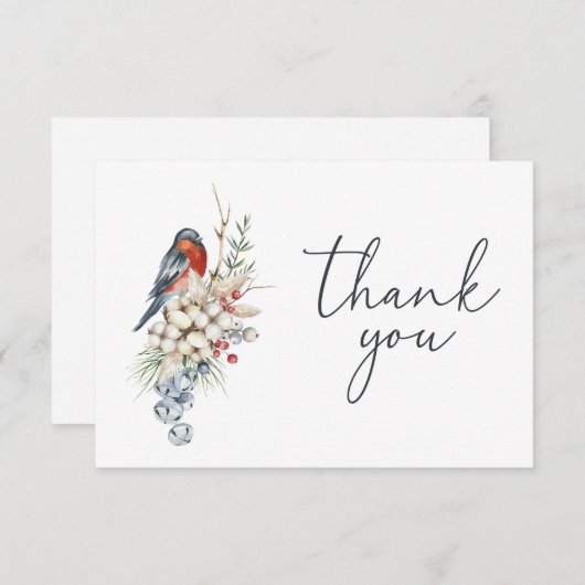 Elegant Waterverf Feestelijk Kerstboeket Bedankkaart (Voorkant / Achterkant)