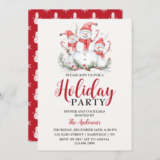 Elegant Waterverf feestelijk vakantiefeest Kaart (Voorkant / Achterkant)