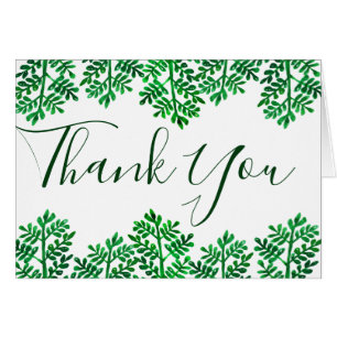 Elegant Waterverf Fern Foliage Hartelijk dank