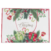 Elegant Waterverf Festive Decorations kerst Groot Cadeauzakje (Achterkant)