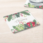 Elegant Waterverf Festive Decorations kerst Kartonnen Onderzetters (Schuin)