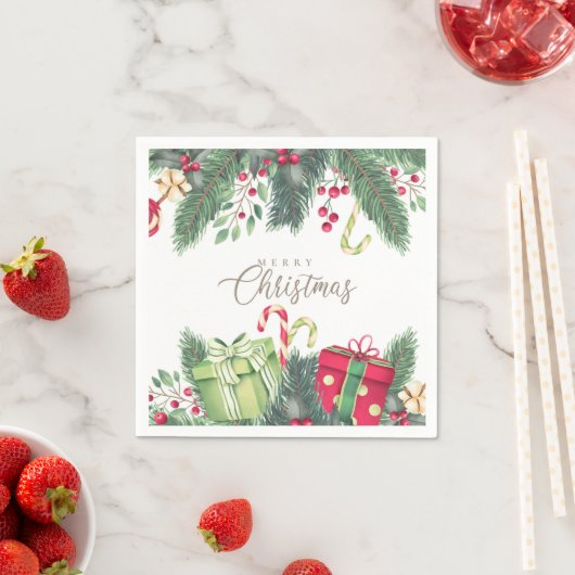 Elegant Waterverf Festive Decorations kerst Servet (Insitu)