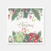 Elegant Waterverf Festive Decorations kerst Servet (Voorkant)