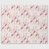 Elegant Waterverf, flamingos, goud en roze Cadeaupapier (Vlak)