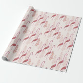 Elegant Waterverf, flamingos, goud en roze Cadeaupapier (Uitgerold)