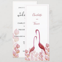 Elegant Waterverf, flamingos, goud en roze Kaart